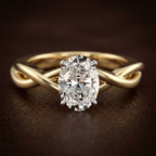 2.91 ct. emerald Evermore Solitaire Ring in 10kt rose gold color product image one