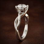 2.91 ct. emerald Evermore Solitaire Ring in 10kt rose gold color product image two