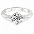 Platinum Eva Six Prong Knife Edge Lab Diamond Ring front image