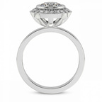 2.31 Ct Round Cut Upturned Dome Bezel Halo Lab Diamond Ring in Platinum right