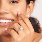 Platinum Jia Secret Double Halo Eternity Lab Diamond Ring model image