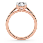 9ct Rose Gold Allen Flat Band Solitaire Lab Diamond Ring side right image one