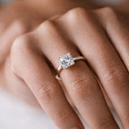 1.49 ct. cushion Allen Solitaire Ring in 14kt yellow gold model image two