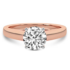 9ct Rose Gold Allen Flat Band Solitaire Lab Diamond Ring front image