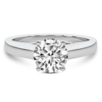 14kt White Gold Allen Flat Band Solitaire Lab Diamond Ring front image