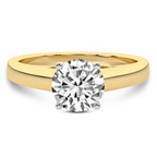 9ct Yellow Gold Allen Flat Band Solitaire Lab Diamond Ring front image
