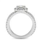 4.00 Ct Cushion Cut Electra Criss Cross Halo Lab Diamond Ring in 14kt White Gold right
