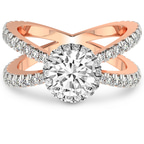 9ct Rose Gold Electra Criss Cross Halo Lab Diamond Ring front image