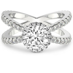 2.82 ct. round Electra Criss Cross Ring in 10kt white gold front image