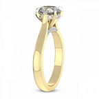 1.61 Ct Cushion Cut Elsa Hidden Accents Solitaire Lab Diamond Ring in 14kt Yellow Gold left