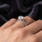 18kt White Gold Elsa Hidden Accents Solitaire Lab Diamond Ring model image two