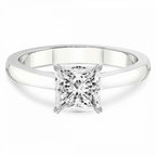1.77 Ct PRINCESS Cut Elsa Hidden Accents Solitaire Lab Diamond Ring in 14kt White Gold front image