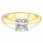 1.61 Ct Cushion Cut Elsa Hidden Accents Solitaire Lab Diamond Ring in 14kt Yellow Gold front image
