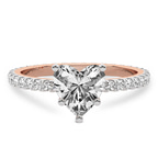 1.48 Ct Heart Cut Claire Full Eternity Lab Diamond Ring in 14kt Rose Gold front image