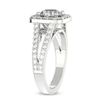 3.18 Ct ROUND Cut Rosalind Split Shank Halo Lab Diamond Ring in 14kt White Gold left