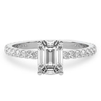 0.89 Ct Emerald Cut Emily Eternity Lab Diamond Ring in 14kt White Gold front image