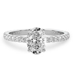2.40 Ct Oval Cut Emily Eternity Lab Diamond Ring in 14kt White Gold front image