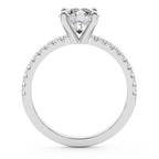 5.34 Ct EMERALD Cut Venetia Half Eternity Lab Diamond Ring in 10kt White Gold right