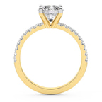 0.69 Ct Oval Cut Venetia Half Eternity Lab Diamond Ring in 14kt Yellow Gold right