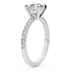 5.34 Ct EMERALD Cut Venetia Half Eternity Lab Diamond Ring in 10kt White Gold left