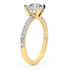 0.69 Ct Oval Cut Venetia Half Eternity Lab Diamond Ring in 14kt Yellow Gold left