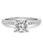 4.32 Ct Princess Cut Venetia Half Eternity Lab Diamond Ring in 14kt White Gold front image