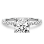 3.25 Ct Radiant Cut Venetia Half Eternity Lab Diamond Ring in 14kt White Gold front image