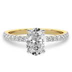 0.69 Ct Oval Cut Venetia Half Eternity Lab Diamond Ring in 14kt Yellow Gold front image