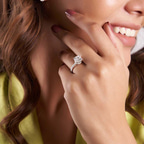 14kt Yellow Gold Myra Secret Halo Lab Diamond Ring model image
