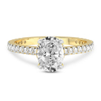 2.99 ct. oval Chrissy Teigen Engagement Ring in 10kt yellow gold front image