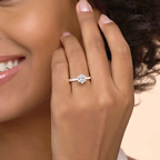 Platinum Zoey Six Prong Eternity Lab Diamond Ring model image