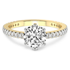3.40 Ct Round Cut Zoey Six Prong Eternity Lab Diamond Ring in 14kt Yellow Gold front image