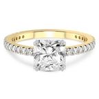6.48 Ct Radiant Cut Kylie Eternity Lab Diamond Ring in 14kt Yellow Gold front image