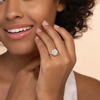 9ct Rose Gold Anna Hidden Accents Halo Lab Diamond Ring model image