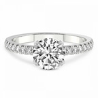 2.15 Ct Round Cut Serena Eternity Lab Diamond Ring in 14kt White Gold front image