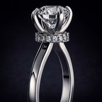 3.14 ct. oval Mystic Secret Halo Ring in platinum color product image one
