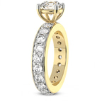 3.94 Ct Cushion Cut Madeline Full Eternity Lab Diamond Ring in 18kt Yellow Gold left