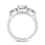 2.51 Ct Oval Cut Della Three stone Side Pear Lab Diamond Ring in 14kt White Gold right