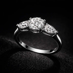 2.23 ct. heart Della Side Pear Ring in 10kt yellow gold color product image two