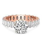 9ct Rose Gold Celeste Side Oval Lab Diamond Eternity Ring front image