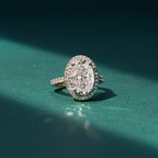 Platinum Anastasia Halo Lab Diamond Ring model image