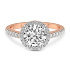 14kt Rose Gold Anastasia Halo Lab Diamond Ring front image
