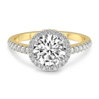 9ct Yellow Gold Anastasia Halo Lab Diamond Ring front image