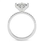 4.37 Ct MARQUISE Cut Sara Tapered Eternity Lab Diamond Ring in 14kt White Gold right