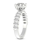 4.49 Ct Round Cut Danica Side Oval Lab Diamond Eternity Ring in 14kt White Gold left