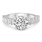 2.82 ct. round Danica Side Oval Ring in 18kt white gold front image
