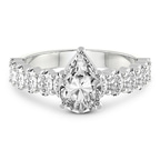 4.31 Ct Pear Cut Danica Side Oval Lab Diamond Eternity Ring in 14kt White Gold front image