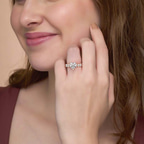 2.99 ct. oval Lillian Side Oval Ring in 14kt white gold model image