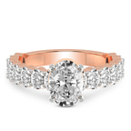 2.06 ct. oval Lillian Side Oval Ring in 18kt rose gold front image