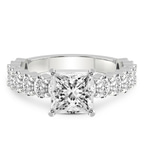 5.76 Ct Princess Cut Lillian Side Oval Lab Diamond Eternity Ring in 18kt White Gold front image